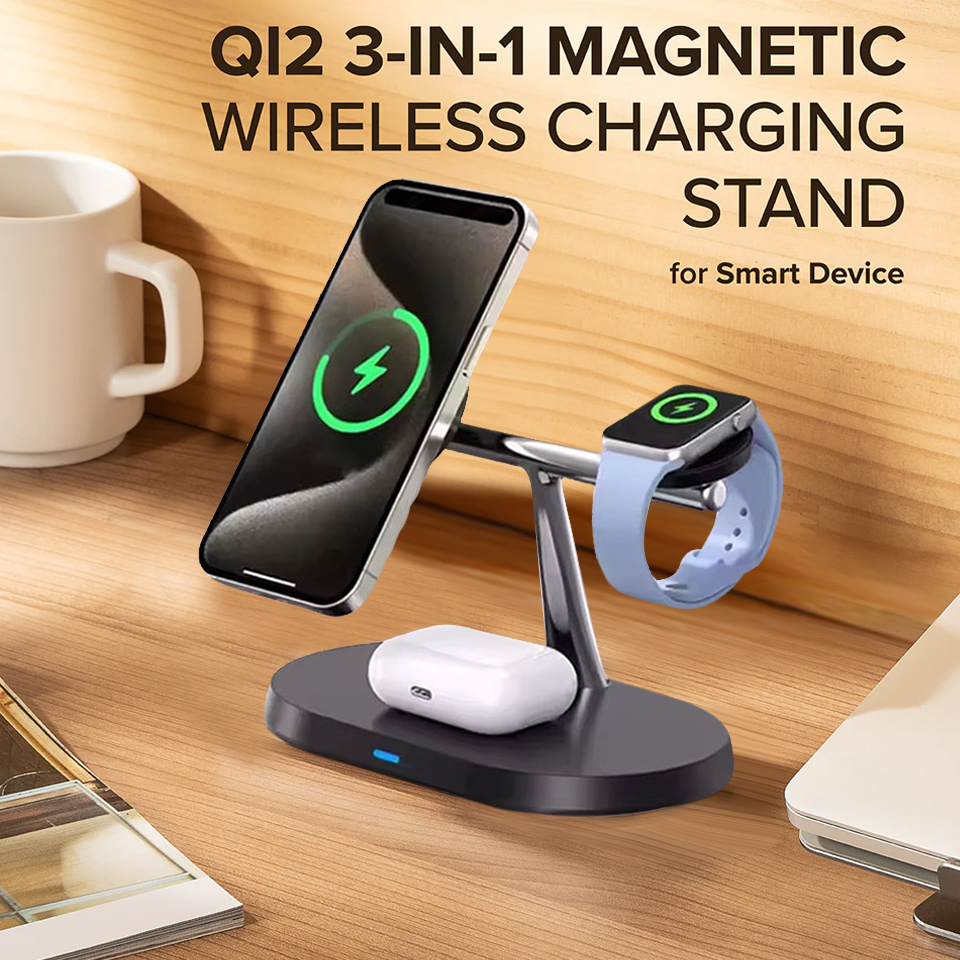 Wireless Charger 3 In 1 - Base de Carga Inalámbrica Magnética 3