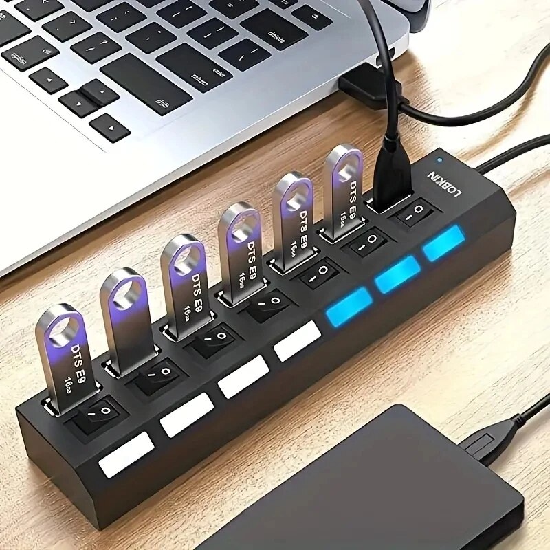 Usb Hub 7 Port - Adaptador expansor USB HUB 2,0 de