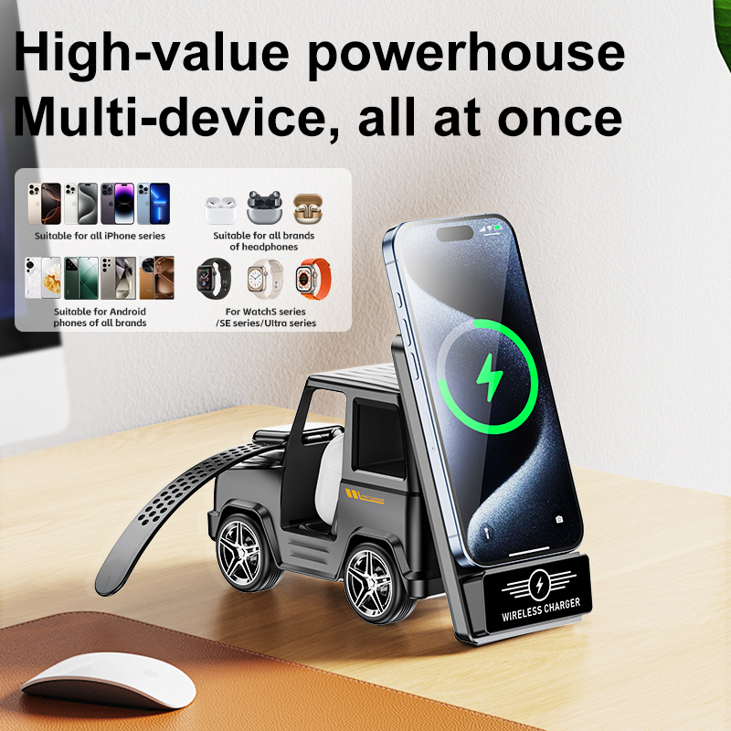 Wireless Charger 3 In 1 - Cargador inalámbrico multifuncional 3 en 1