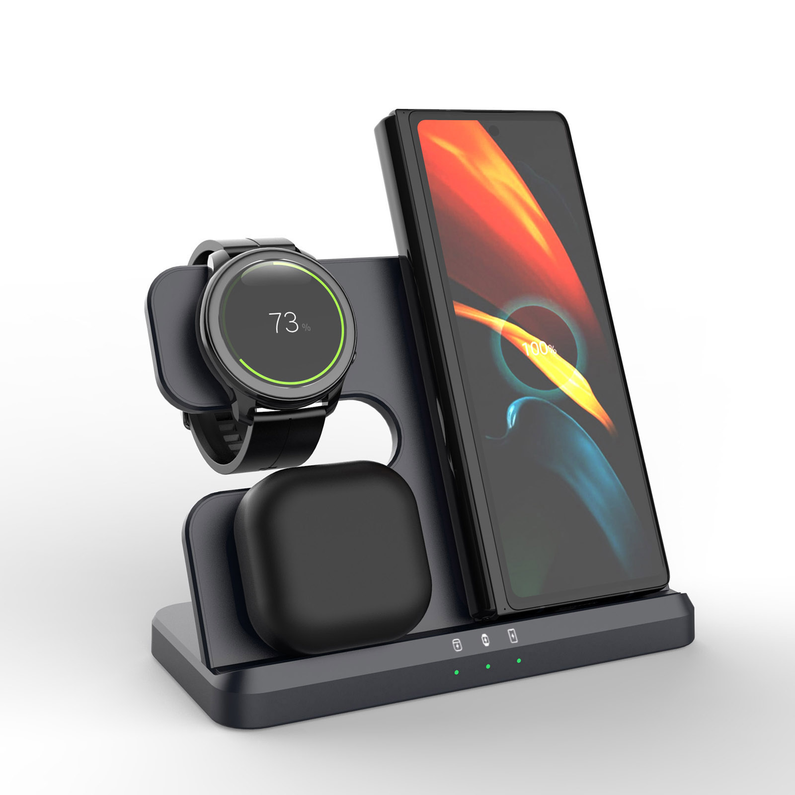 Wireless Charger 3 In 1 - Cargador inalámbrico 3 en 1, base