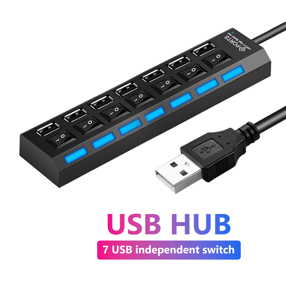 Usb Hub 7 Port - Concentrador de puertos USB 2,0 para