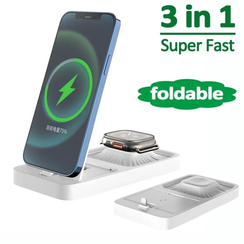Wireless Charger 3 In 1 - Base de Carga Inalámbrica 3 en