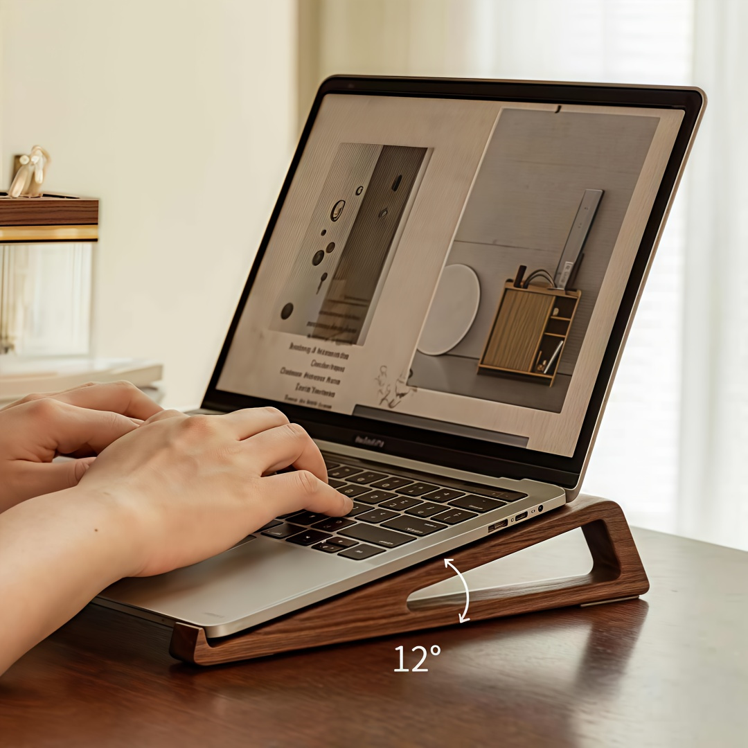 Laptop Stand Bamboo - Soporte portátil plegable de madera para