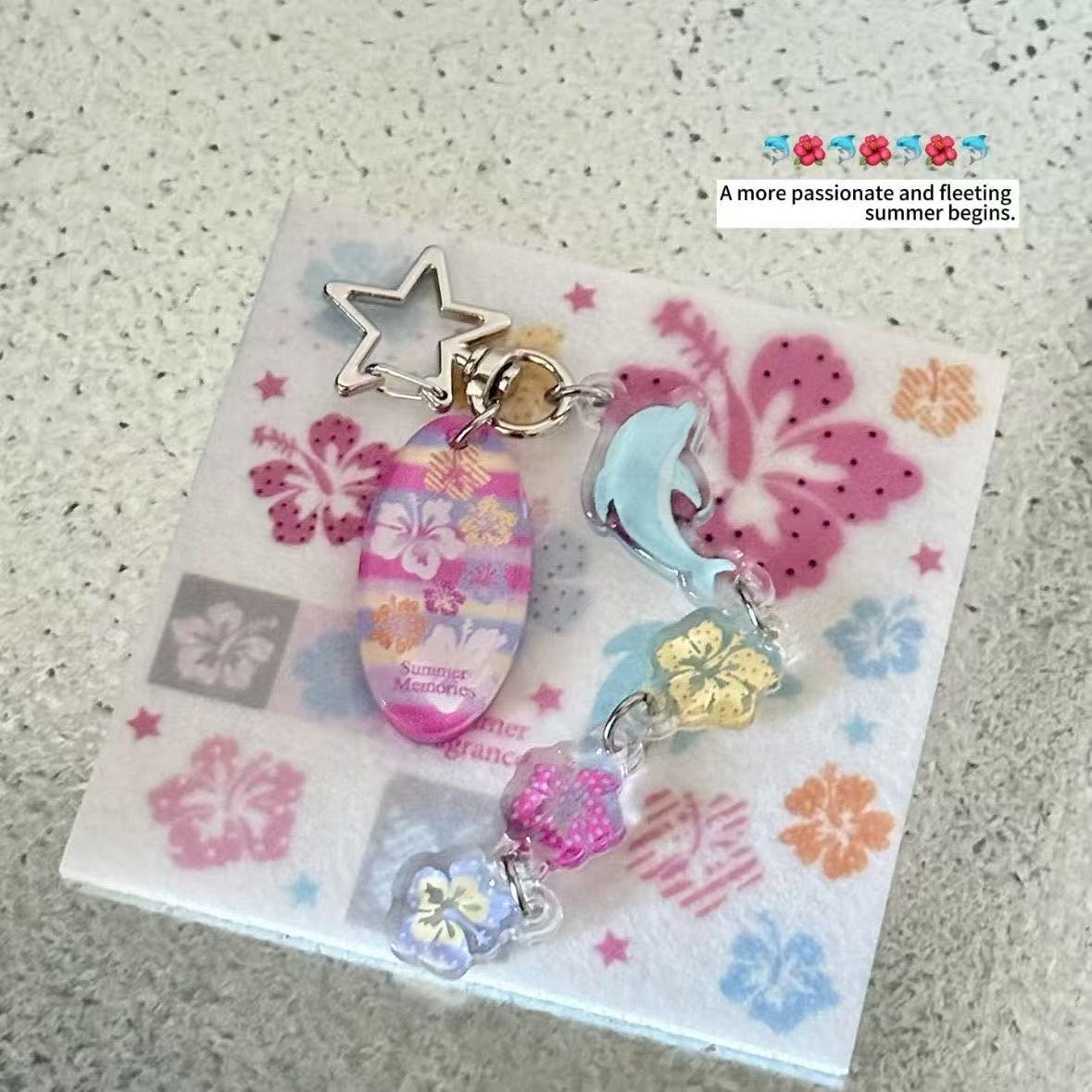 Tech Girl Accessories - Llavero de verano con dijes acrílicos