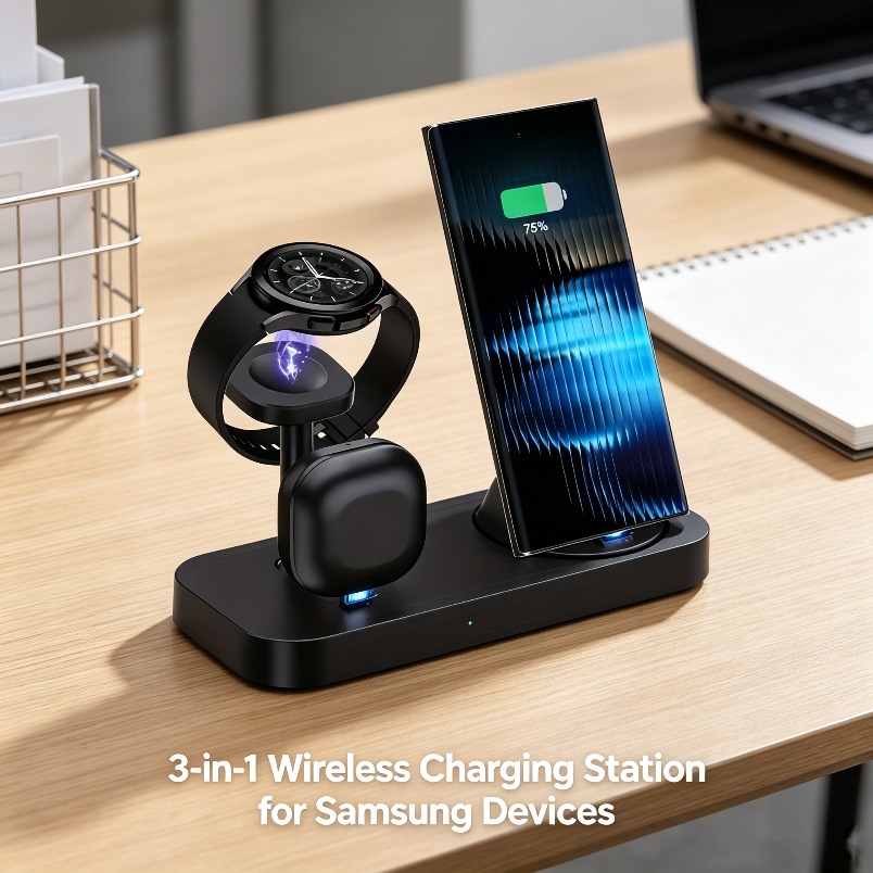 Wireless Charger 3 In 1 - Cargador Inalámbrico 3 en 1 con