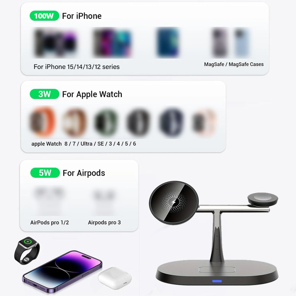 Base de Carga Inalámbrica Magn - Wireless Charger 3 In 1 reseña y precio
