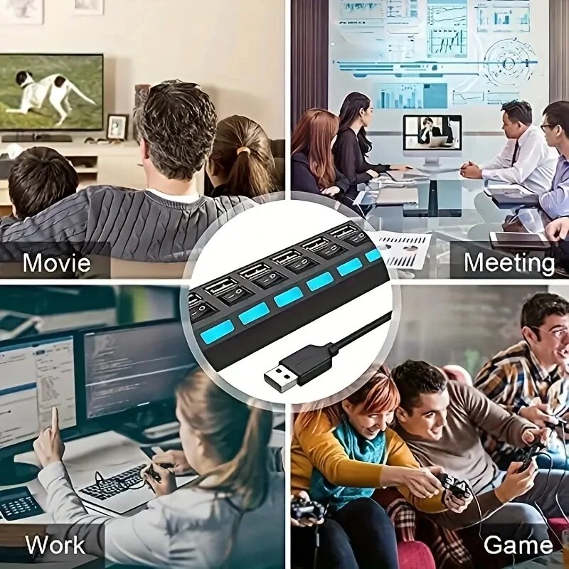 Adaptador expansor USB HUB 2,0 - Usb Hub 7 Port reseña y precio