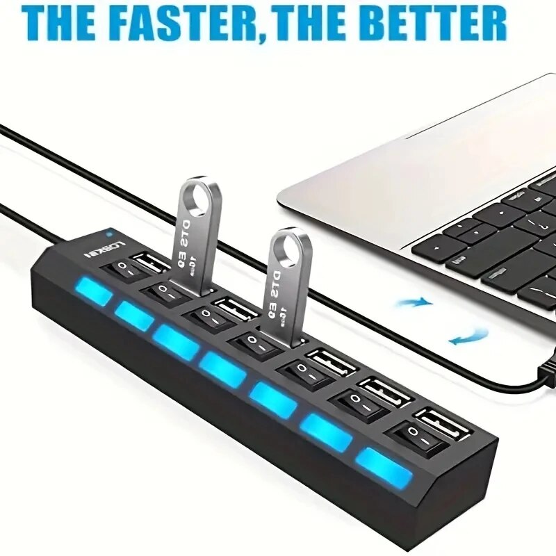 Adaptador expansor USB HUB 2,0 - Usb Hub 7 Port reseña y precio