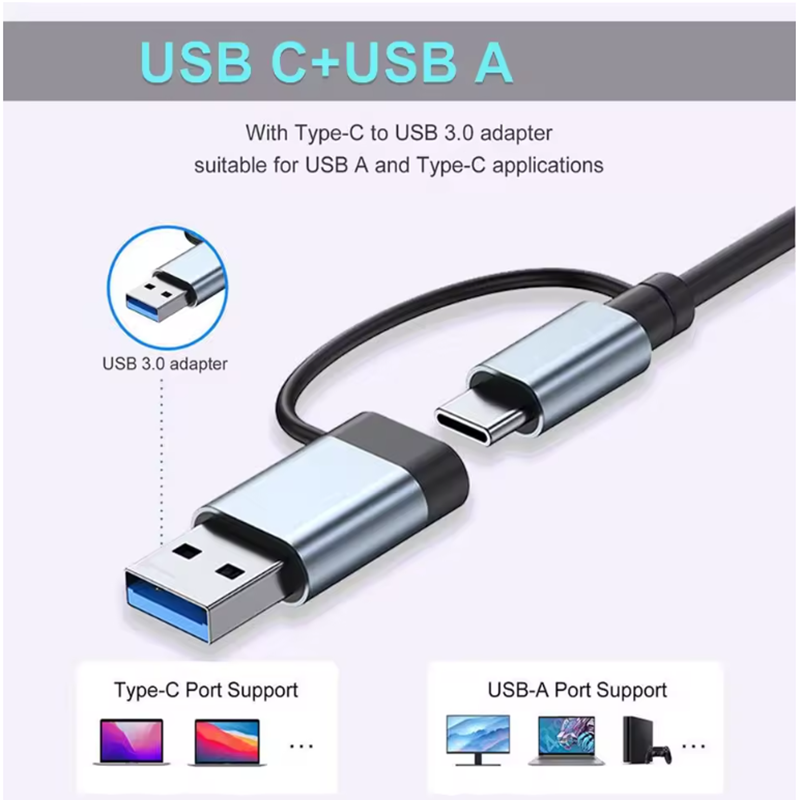Concentrador USB A C de 7 Puer - Usb Hub 7 Port reseña y precio