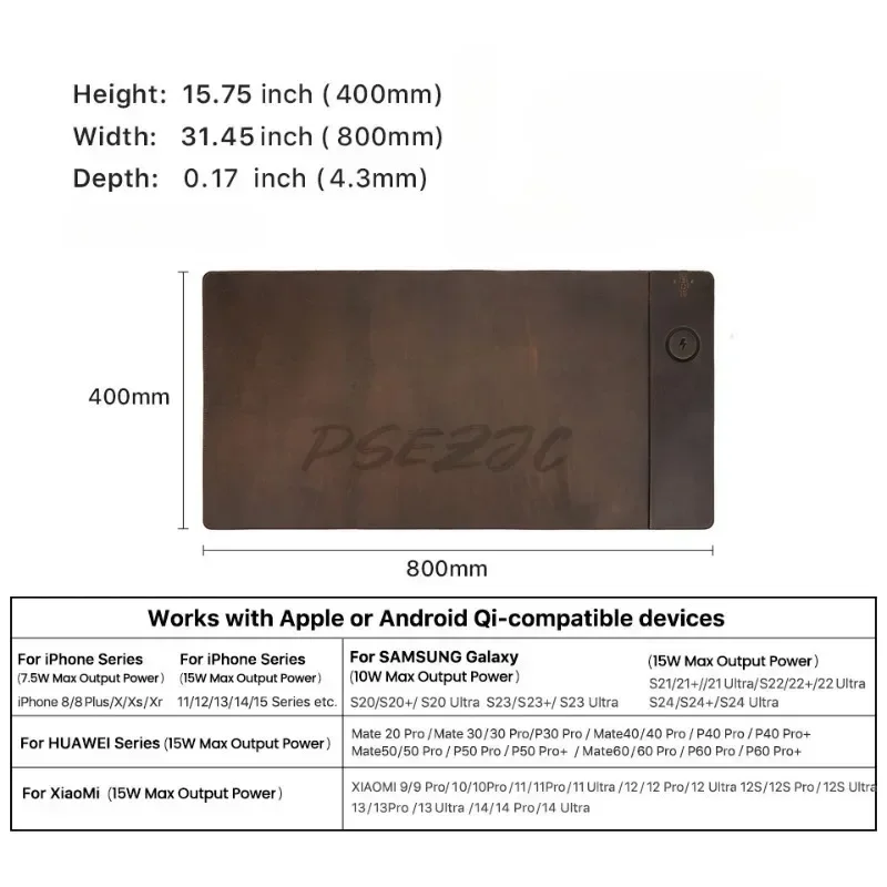 Alfombrilla de ratón de piel d - Mouse Charging Pad reseña y precio