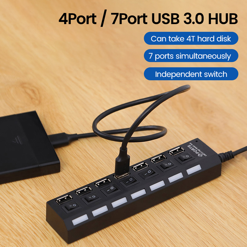 Concentrador de puertos USB 2, - Usb Hub 7 Port reseña y precio
