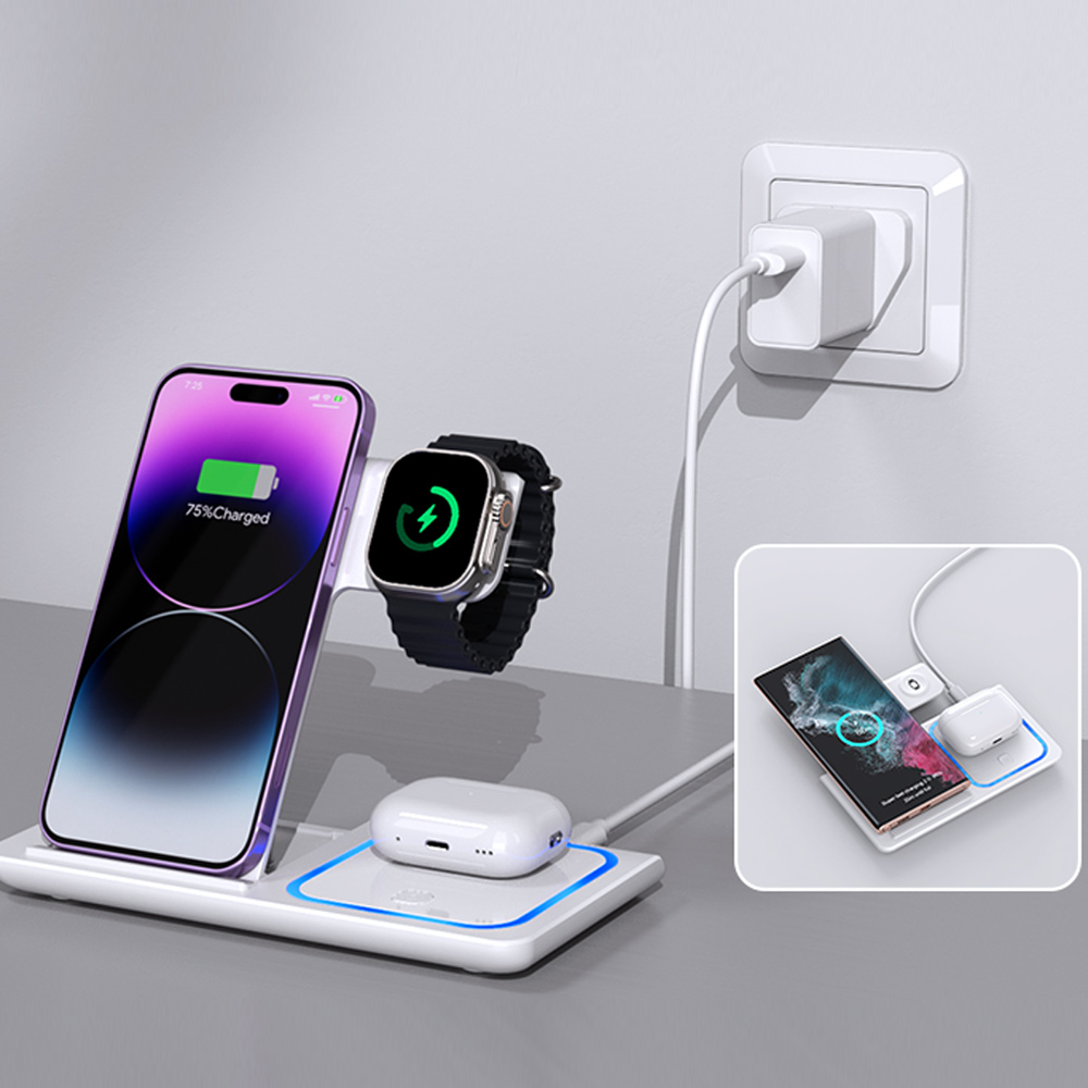 Estación de Carga Inalámbrica  - Wireless Charger 3 In 1 reseña y precio