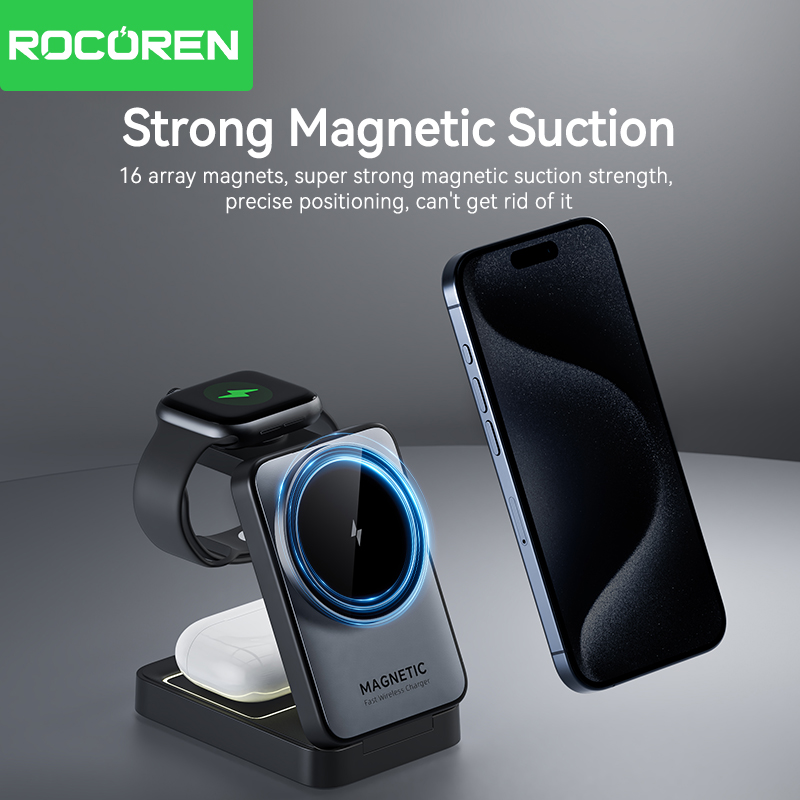 Rocoren-soporte de carga inalá - Wireless Charger 3 In 1 reseña y precio