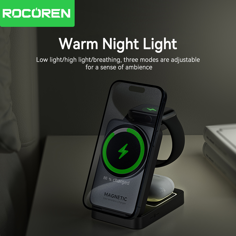 Rocoren-soporte de carga inalá - Wireless Charger 3 In 1 reseña y precio