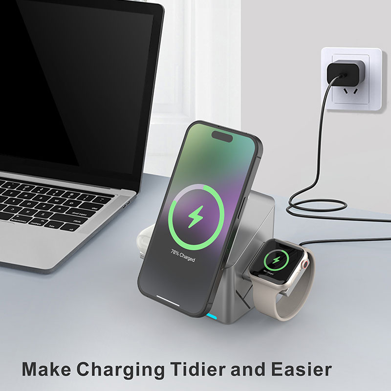 Base de Carga Inalámbrica Rápi - Wireless Charger 3 In 1 reseña y precio