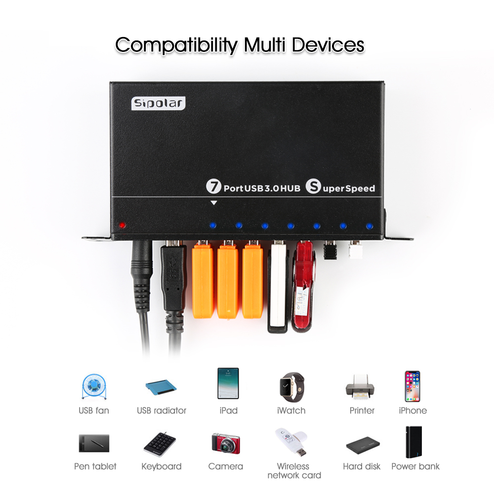 Hub USB 3.0 Industrial A-173 d - Usb Hub 7 Port reseña y precio