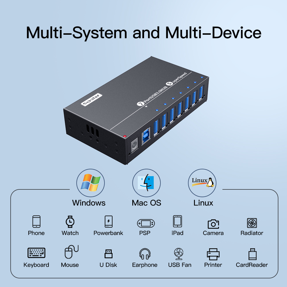Hub USB 3.0 Industrial A-173 d - Usb Hub 7 Port reseña y precio