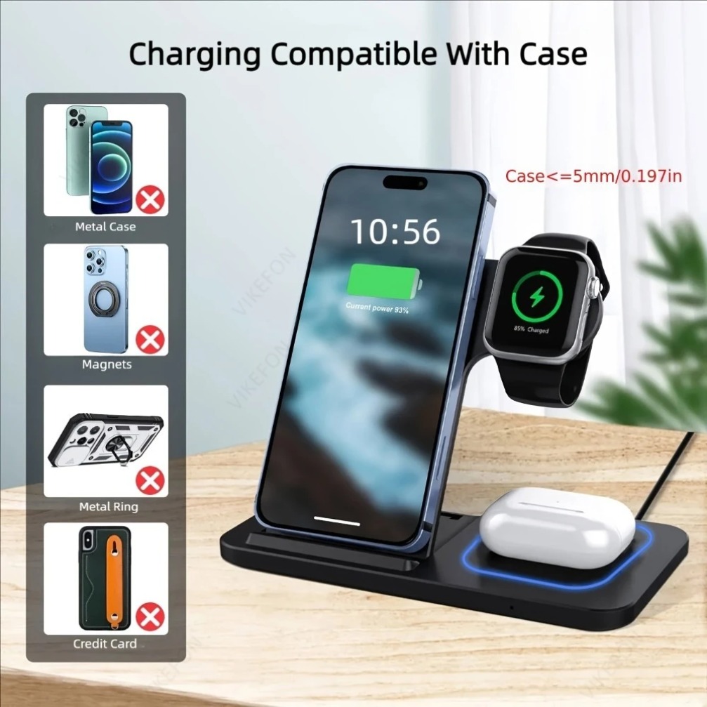 Estación de Carga Inalámbrica  - Wireless Charger 3 In 1 reseña y precio