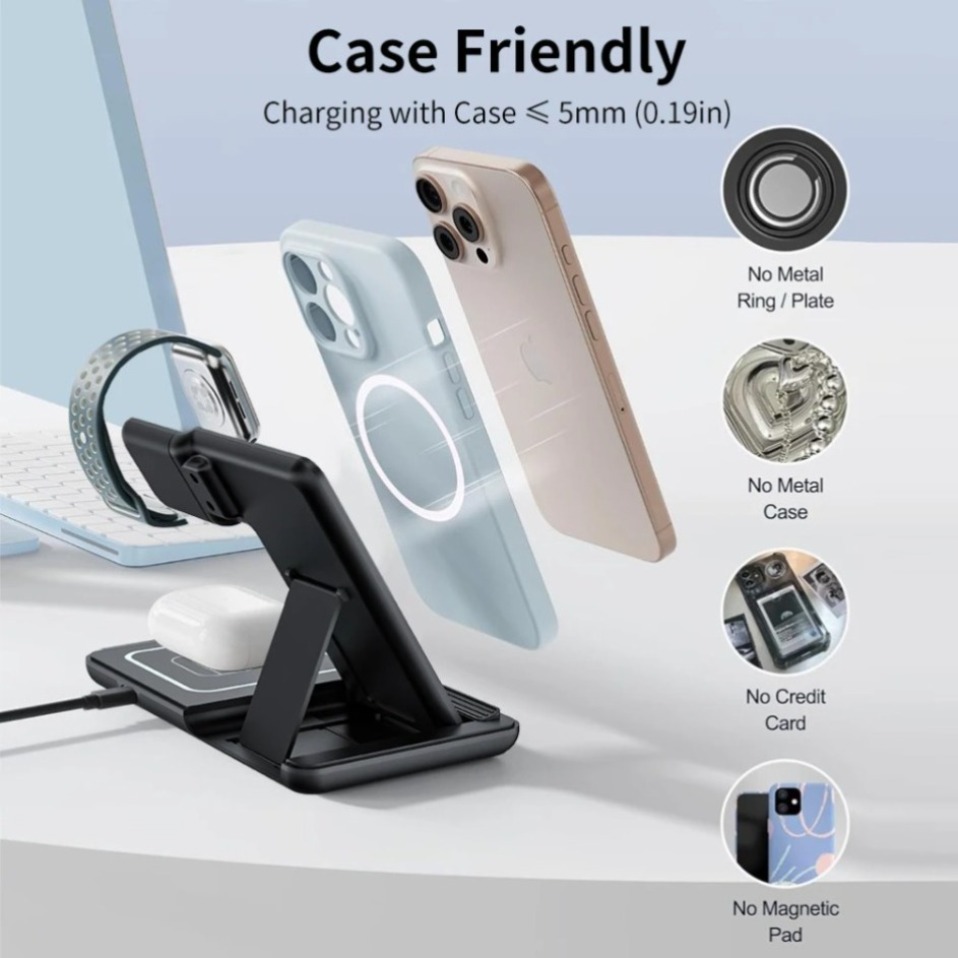 Luz LED nocturna 3 en 1, carga - Wireless Charger 3 In 1 reseña y precio
