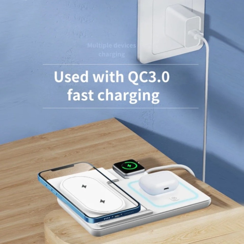Luz LED nocturna 3 en 1, carga - Wireless Charger 3 In 1 reseña y precio
