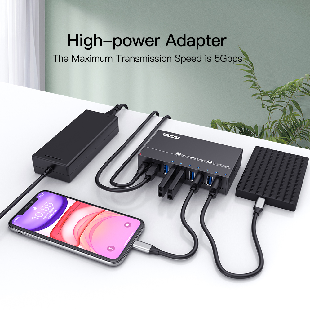 A-173 Sipolar Hub USB de 7 Pue - Usb Hub 7 Port reseña y precio
