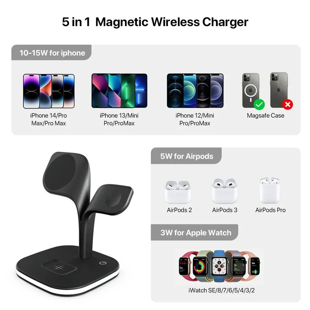 Cargador inalámbrico magnético - Wireless Charger 3 In 1 reseña y precio