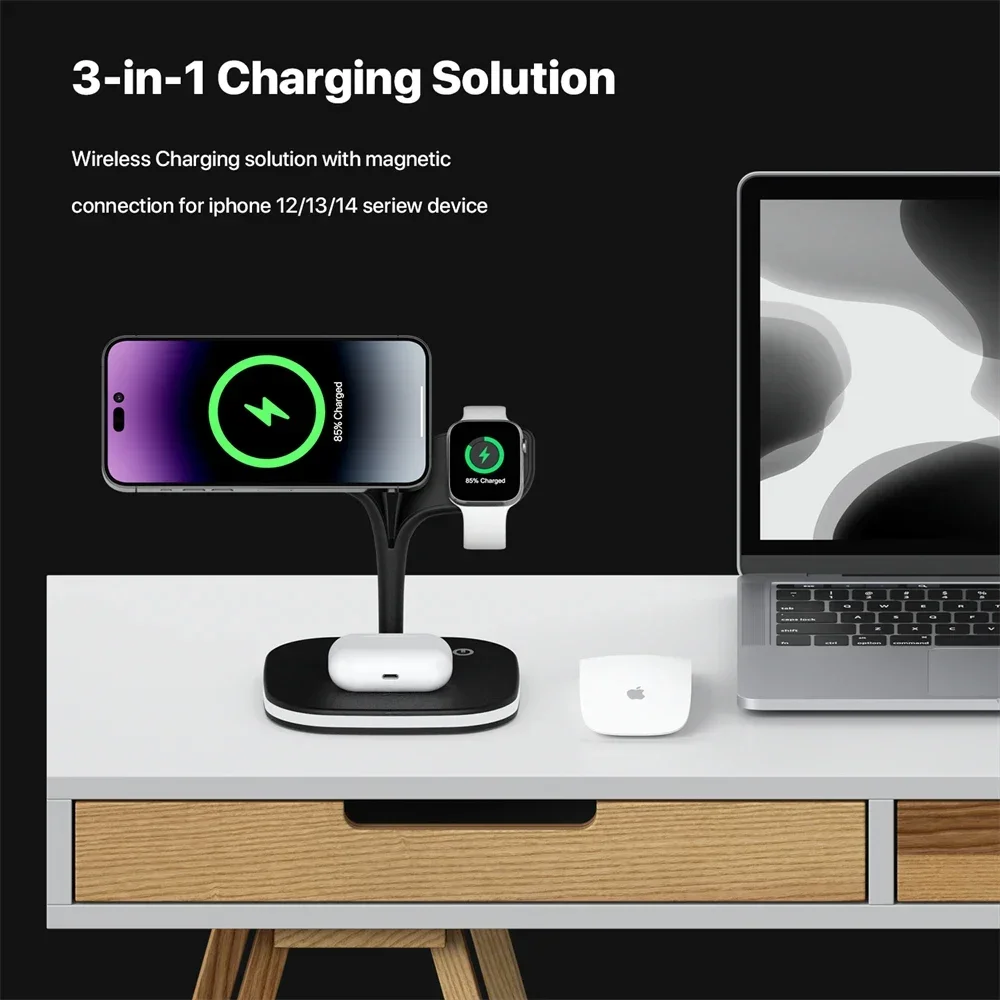 Cargador inalámbrico magnético - Wireless Charger 3 In 1 reseña y precio