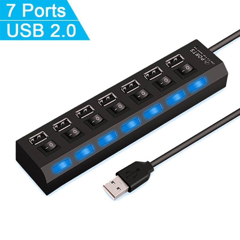 Divisor Hub USB 2,0 de 7 puert - Usb Hub 7 Port reseña y precio